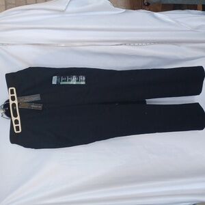 NWT! LEE SZ 6L Relaxed Fit Straight Leg Black Pants Effortless Wash & Wear